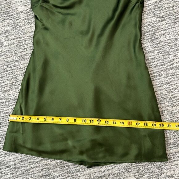 NWT Cami NYC Juanita Silk One-Shoulder Minidress Rosemary Green Medium - Picture 12 of 16
